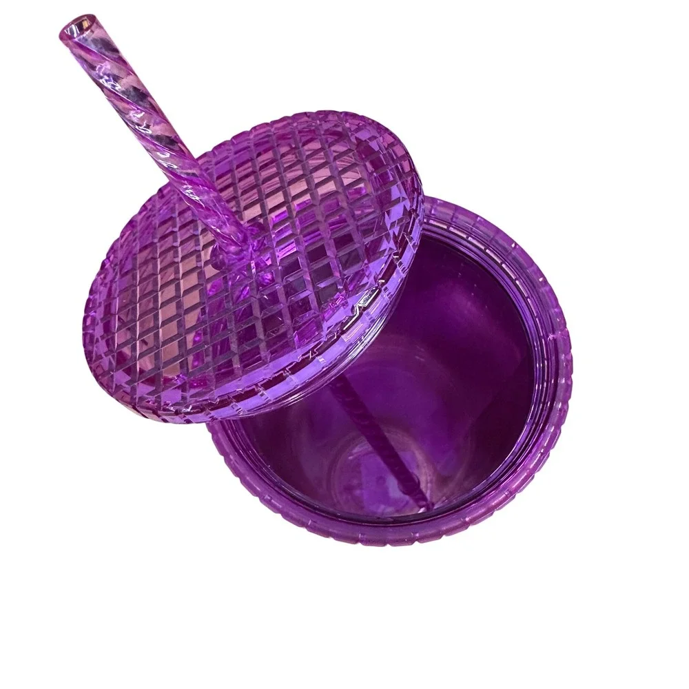 Starbucks Purple Pink Ombre Grid‎ Studded Venti Cold Cup Tumbler 24oz NEW